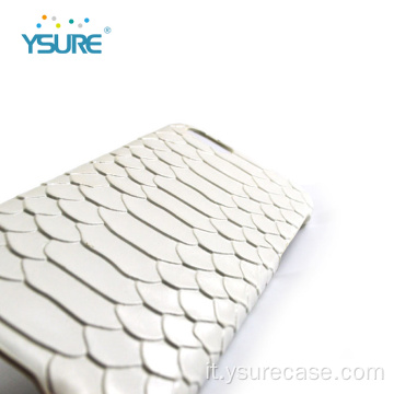 Cassa del telefono bianco personalizzato in pelle Python ultra sottile
